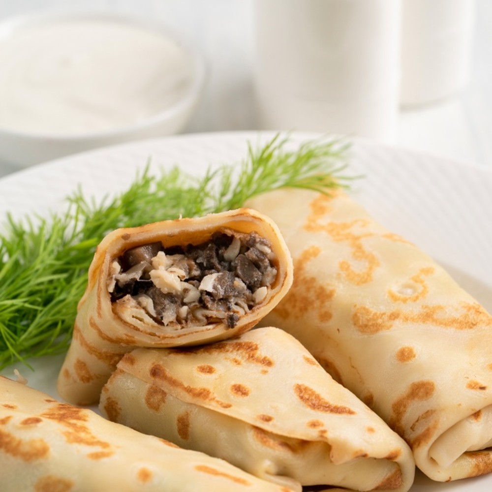 Млинці гриби,сири