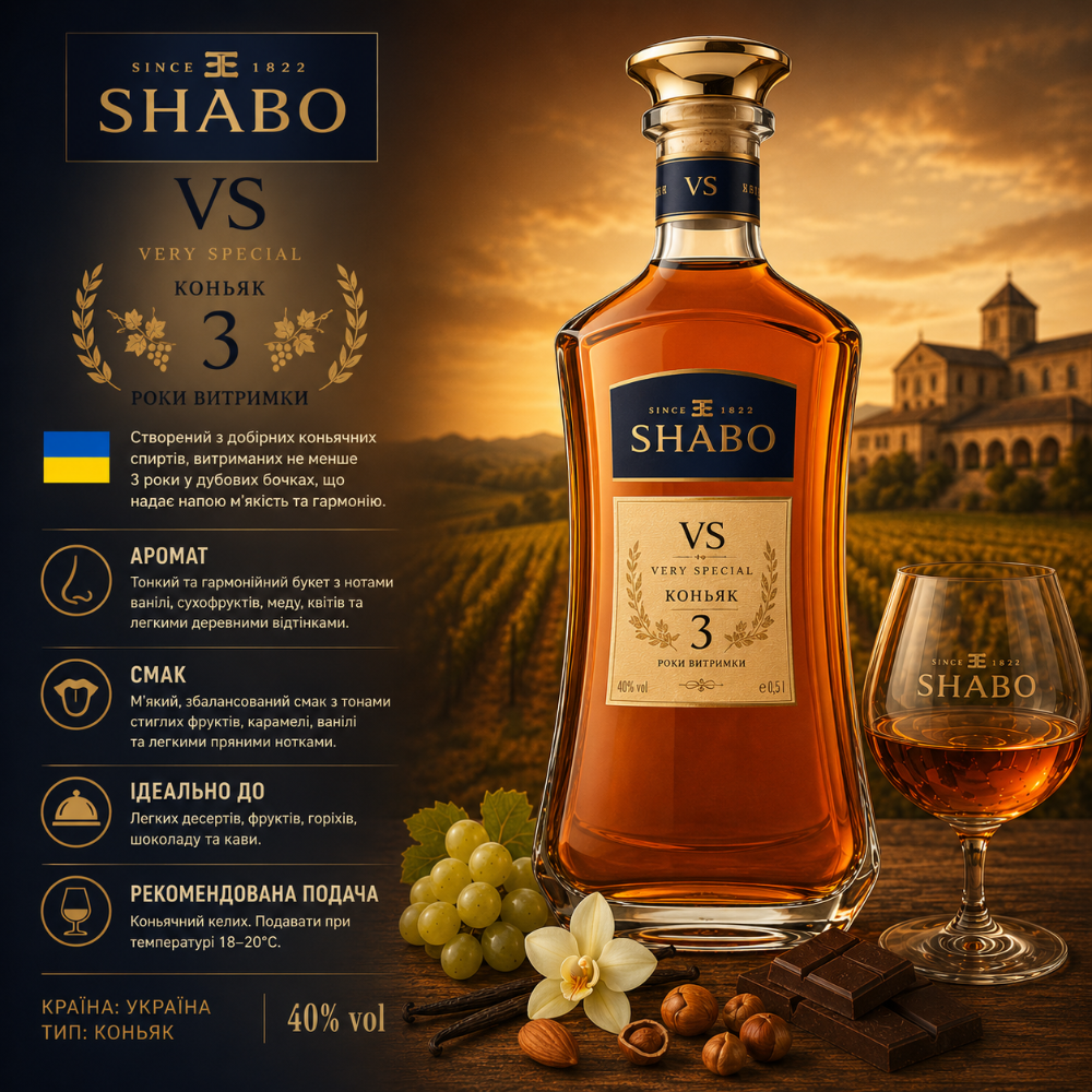 Shabo 3* Коньяк 50 мл