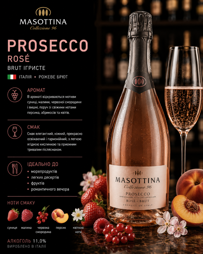 Masottina Prosecco Rose Brut Ігристе вино