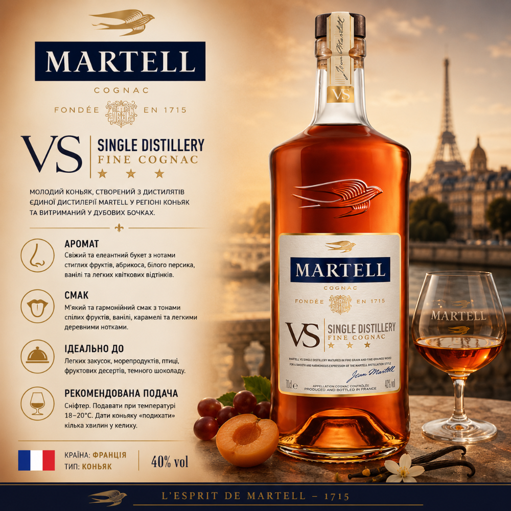 Martell VS Коньяк 50 мл