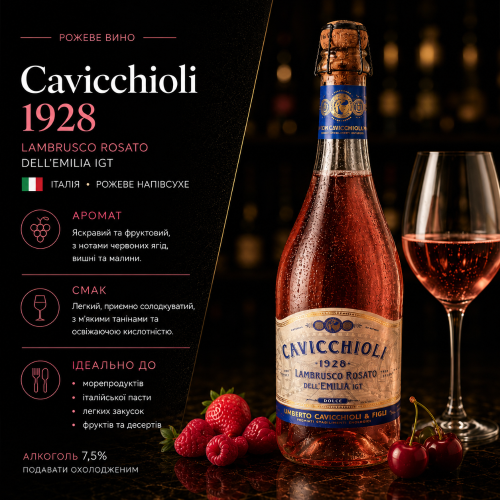 Cavicchioli Lambrusco Rosato dell'Emilia Dolce 0,75