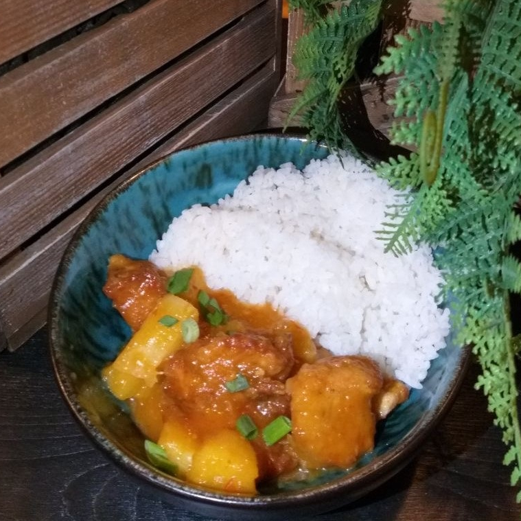 🌶️Курка в кисло-солодкому соусі з ананасами та рисом