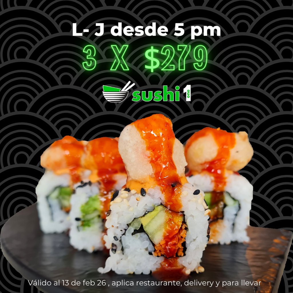 3 x 279 | L-J desde 5 pm