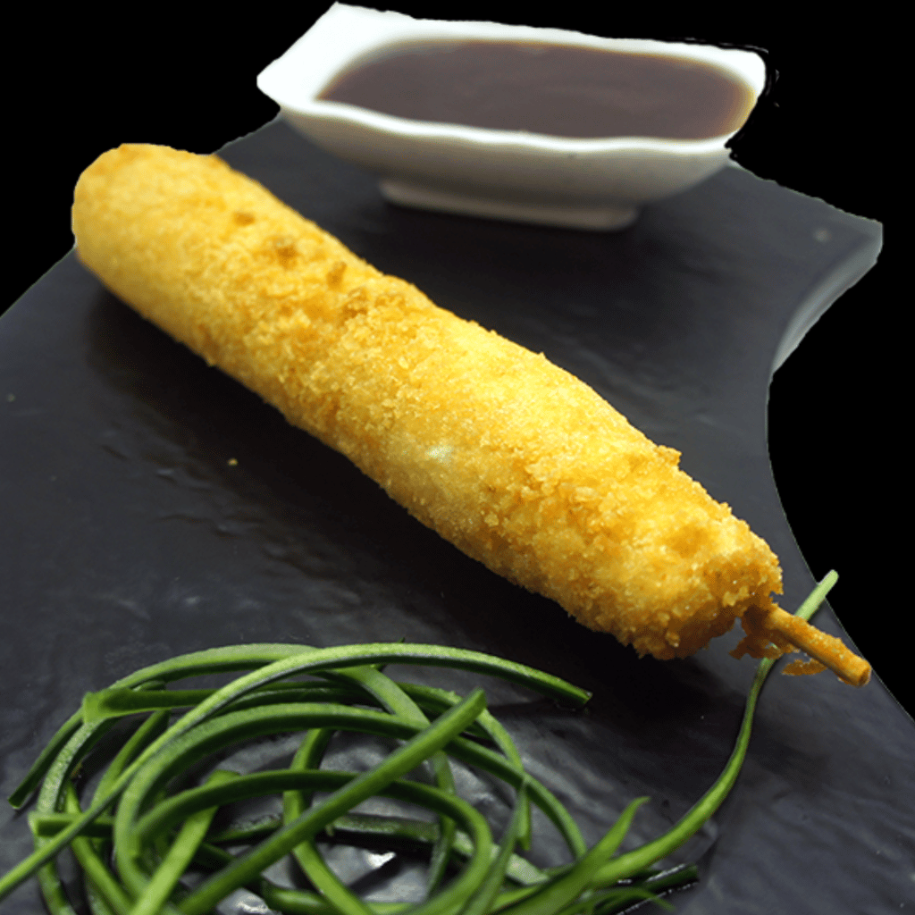Kushiage camarón con queso