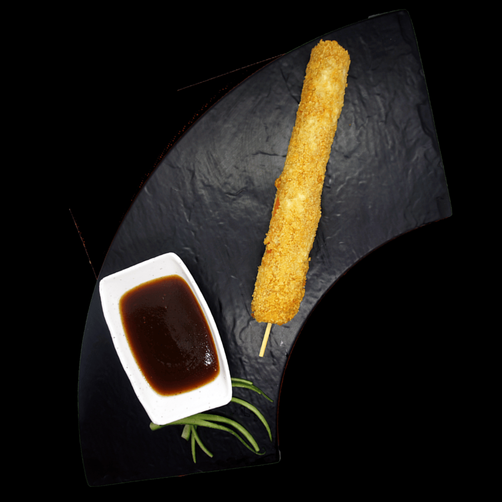 Kushiage cangrejo con queso
