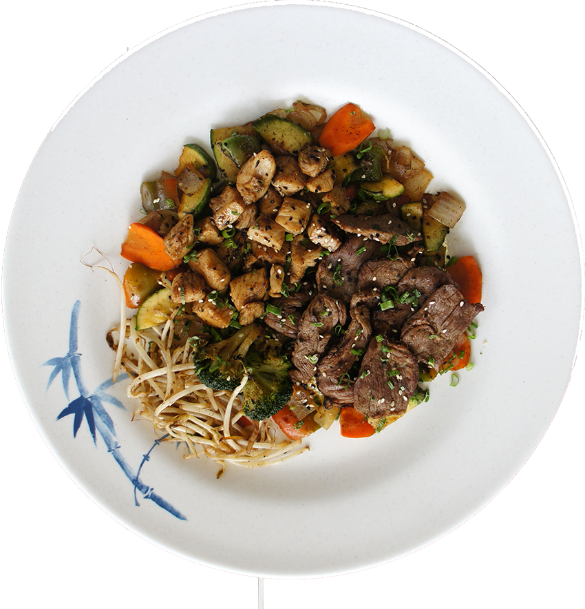 Teppanyaki pollo y arrachera