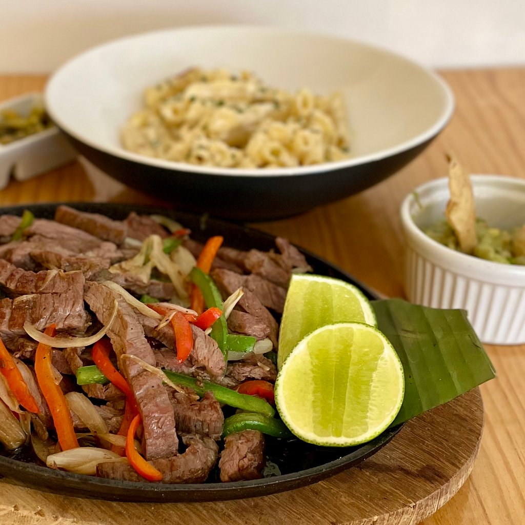 Arrachera con pimientos
