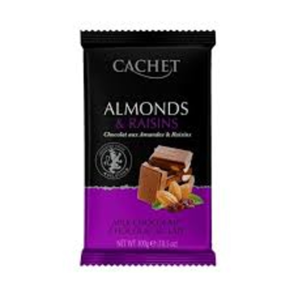 Cachet Шоколад молочний Almonds and Raisin 300г