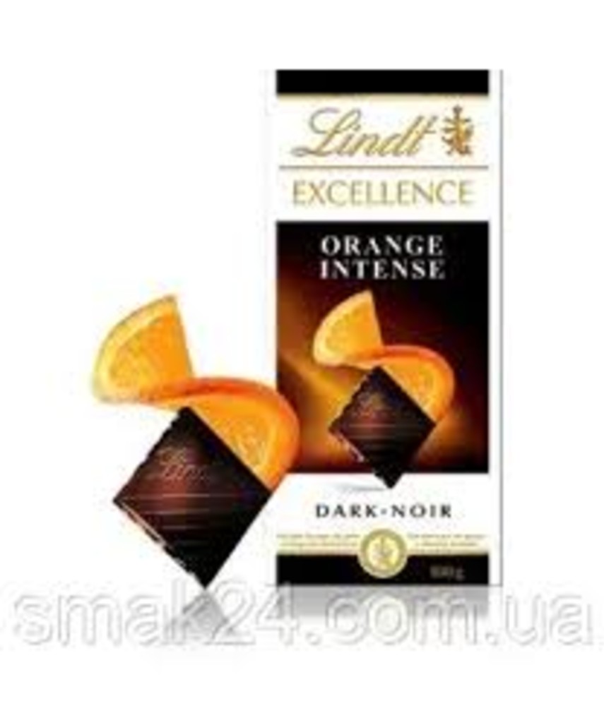 LINDT Excellence Dark Orange intense / Шоколад  чорний з апельсином 100г