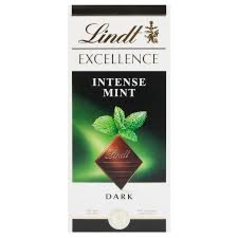 LINDT Excellence Mint / Шоколад чорний з м"ятою 100г