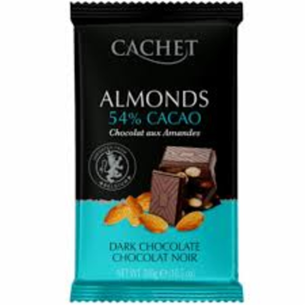 Cachet Шоколад чорний Almonds 54% cacao 300г