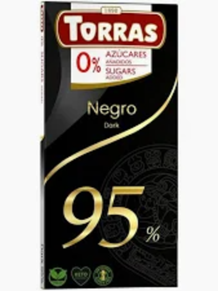 Torras Шоколад чорний 95% без цукру, 75г
