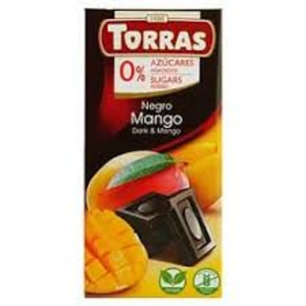 Torras Шоколад чорний з манго без цукру 75г