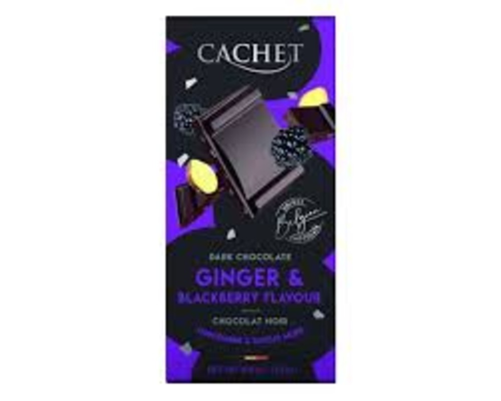 Cachet Ginger & blackberry flavour / Шоколад  чорний 40% з ожиною та імбирем 100г