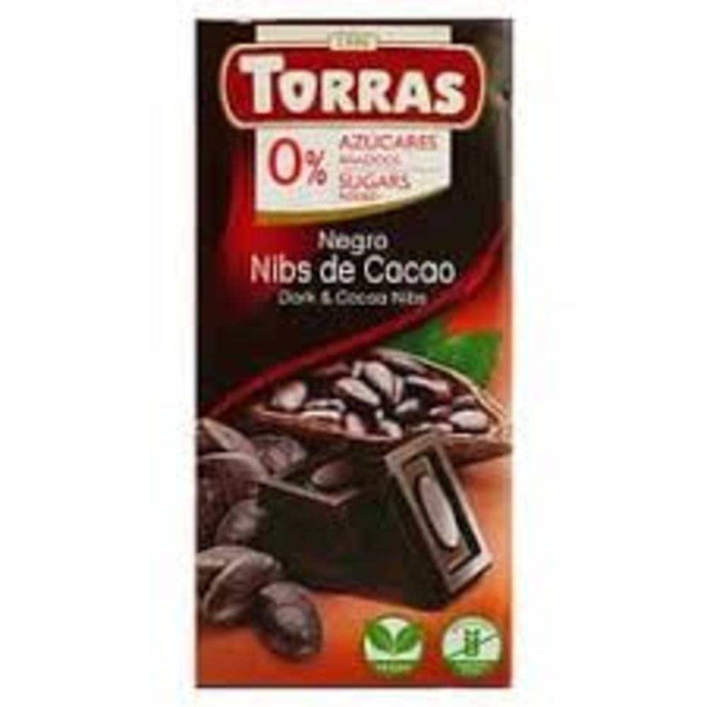 Torras Шоколад чорний без цукру блок 75г