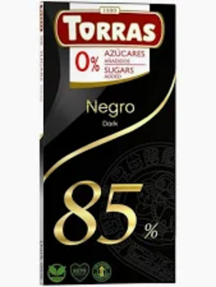 Torras Шоколад чорний 85% без цукру, 75г