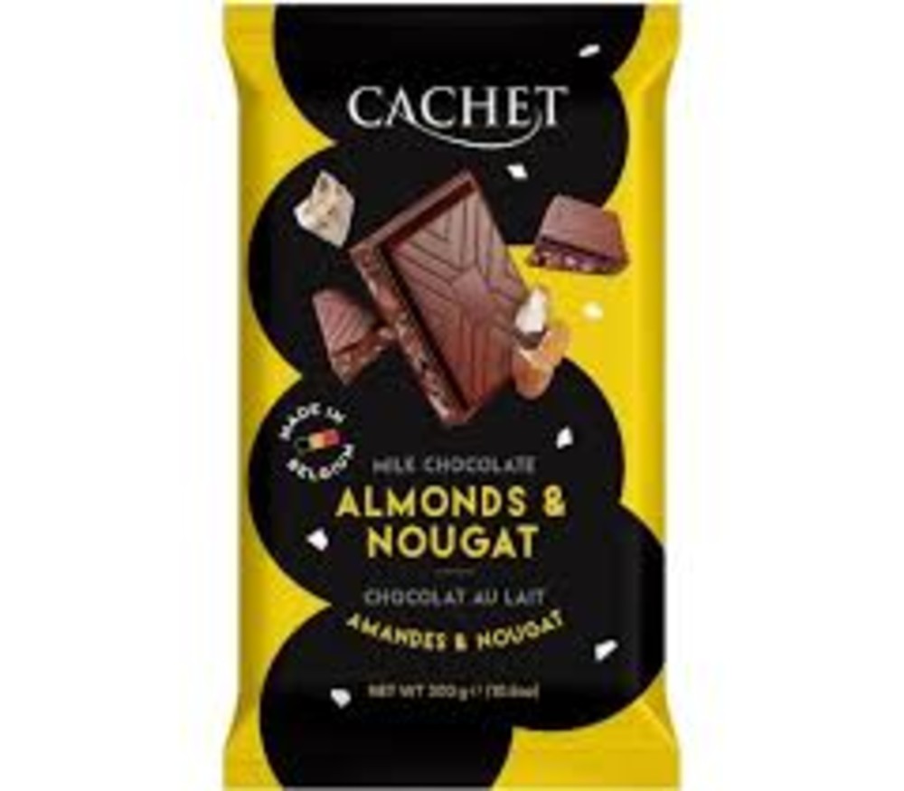 Cachet Almonds & Nougat / Молочний шоколад  з мигдалем і нугою 300г
