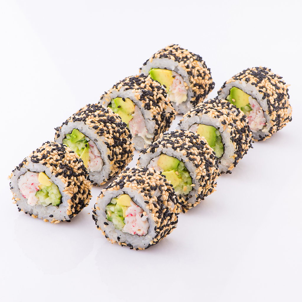 NEW!  Каліфорнія в кунжуті з сніговим крабом(220 г)