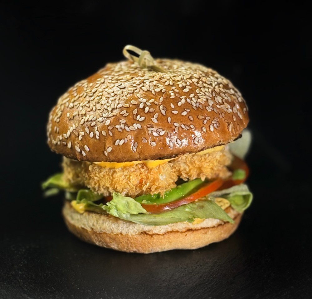 Бургер з креветкою темпура/ Burger with Shrimp tempura /