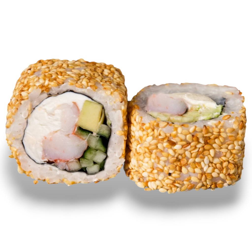 ФІЛАДЕЛЬФІЯ В КУНЖУТІ З КРЕВЕТКОЮ (260 ГРАМ, 8 ШТ)