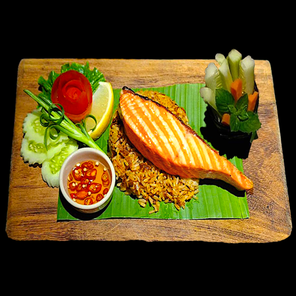 Grilled Salmon w/Chili infused Wild Rice
