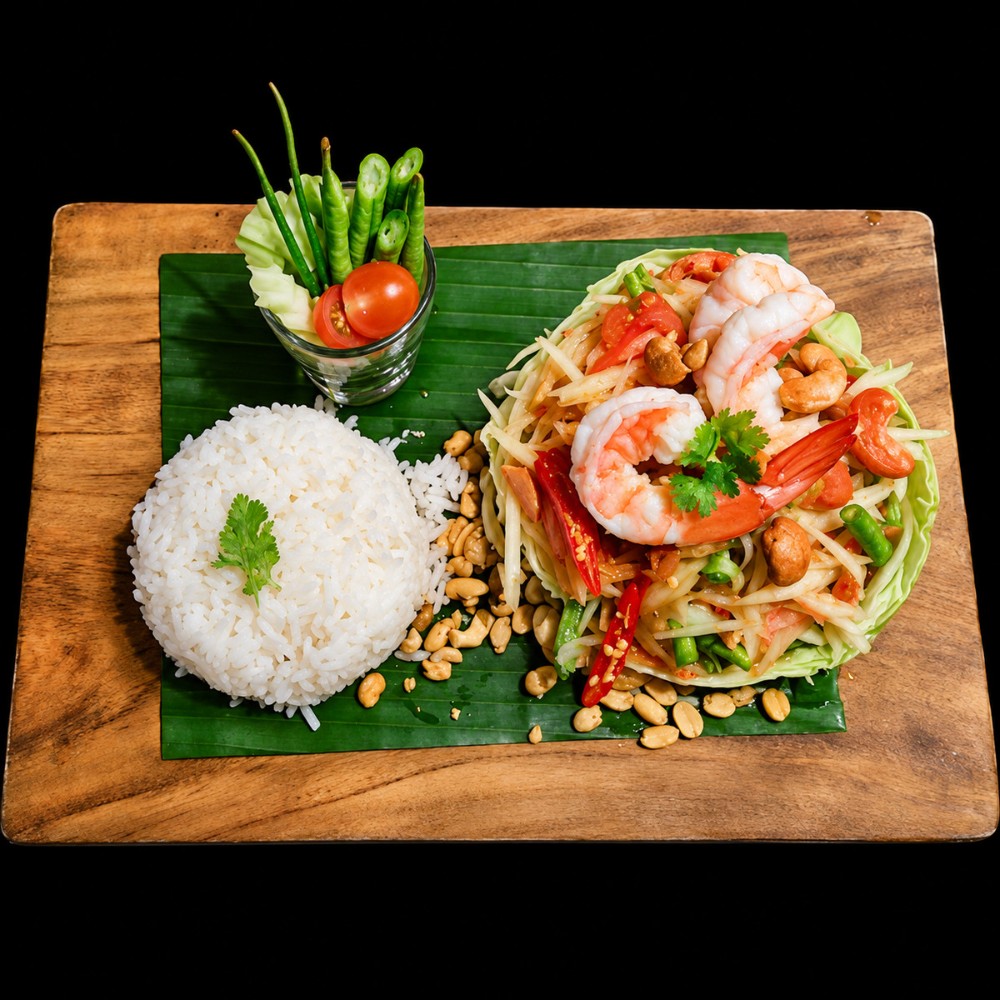 Som Tum Tai w/ Phuket Prawns