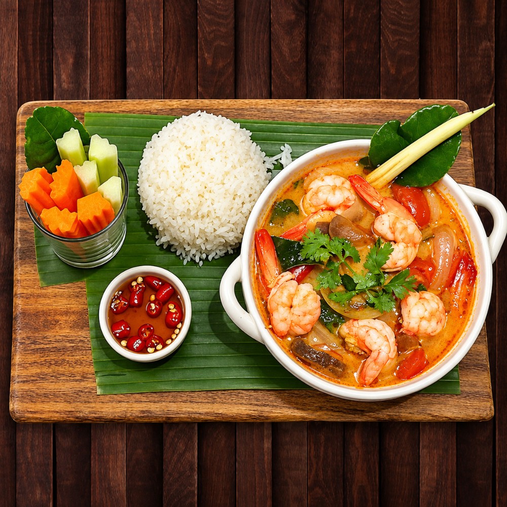 Tom Yum Goong ( Spicy Shrimp Soup )