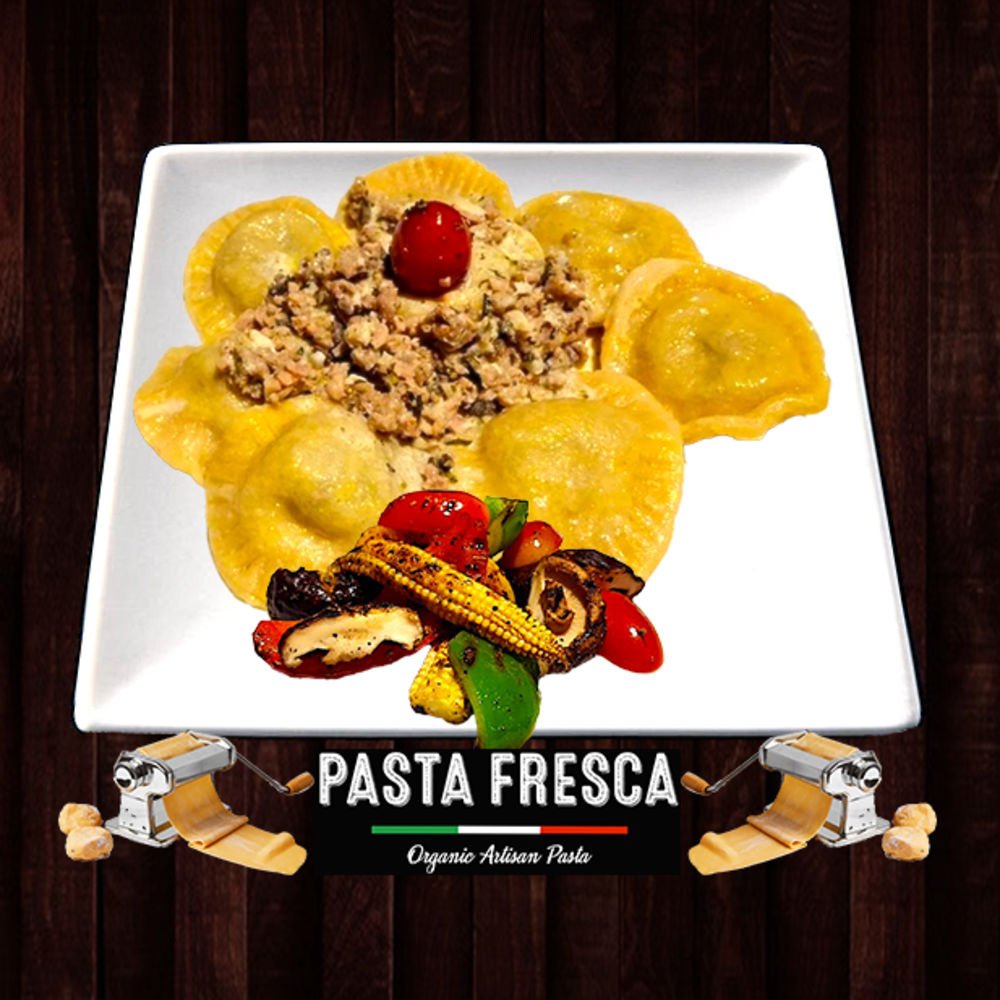 Ravioli Proscuitto w/ Truffle Cream Sauce
