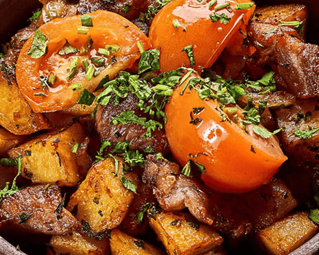 Сковорідка з м'ясом та овочами 450г.