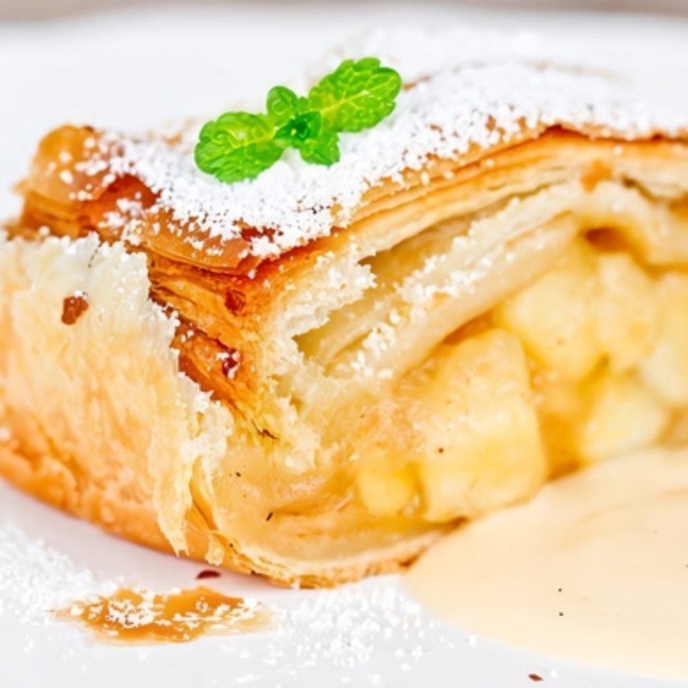 Яблучний штрудель з морозивом 150/50г.