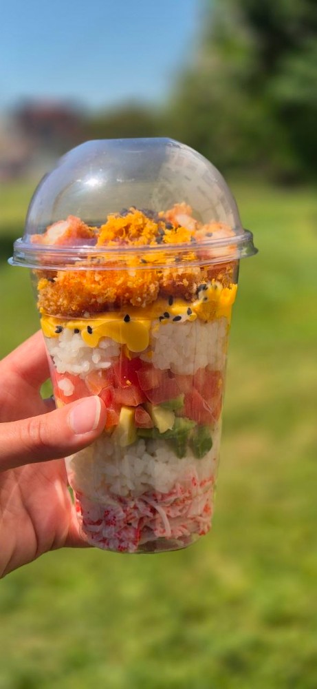 Sushi cup з краб міксом та креветками панко