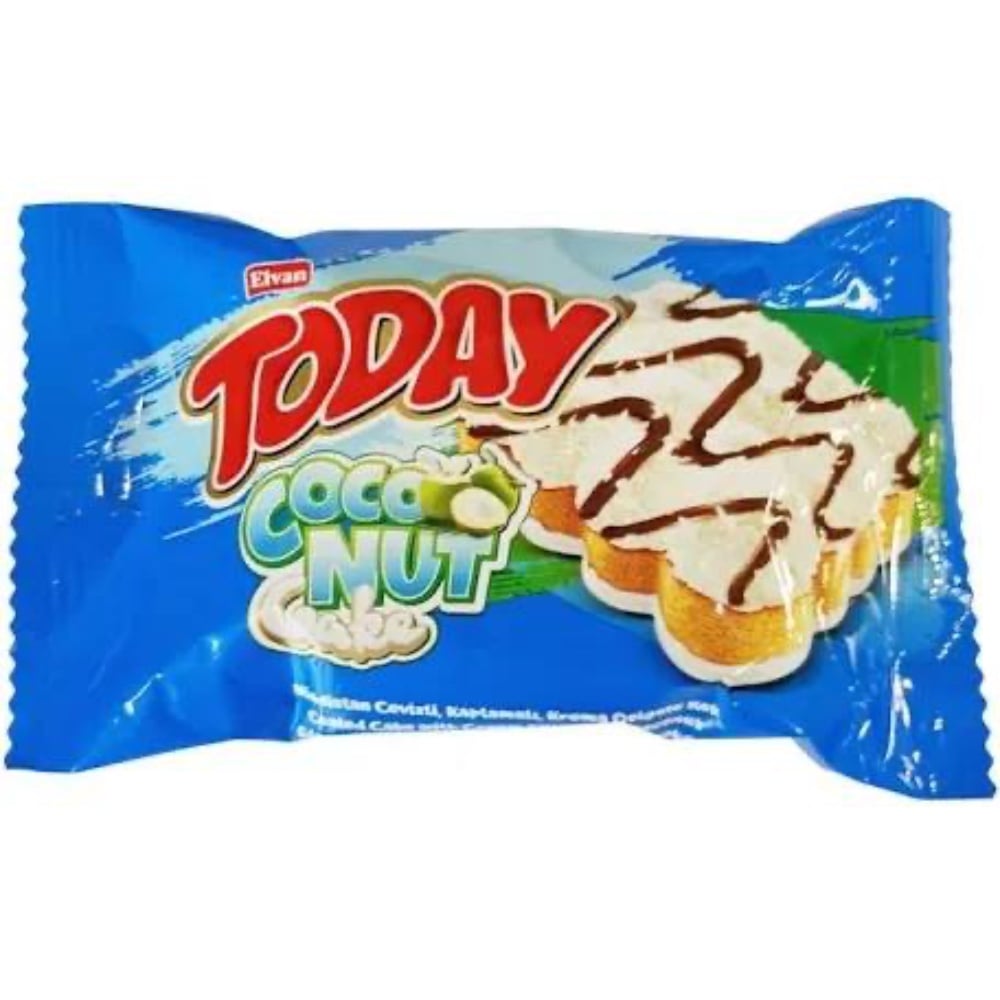 Тістечко бісквітне Elvan Today Coconut Cake з кремовою начинкою та кокосом 40 г