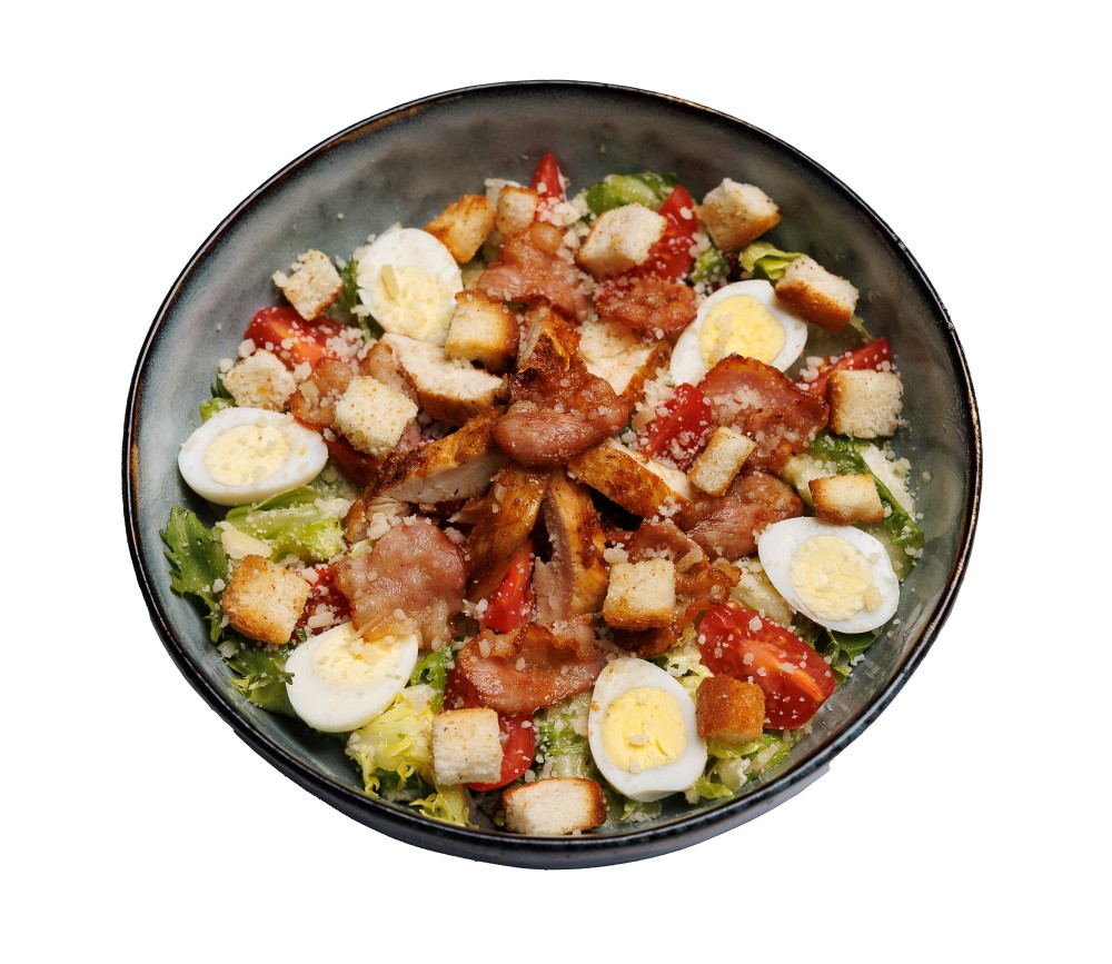 Салат Цезар з куркою та беконом / Caesar with chicken and bacon