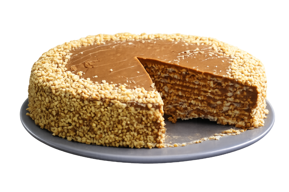 Вафельний торт / Waffle cake with condensed milk and nuts