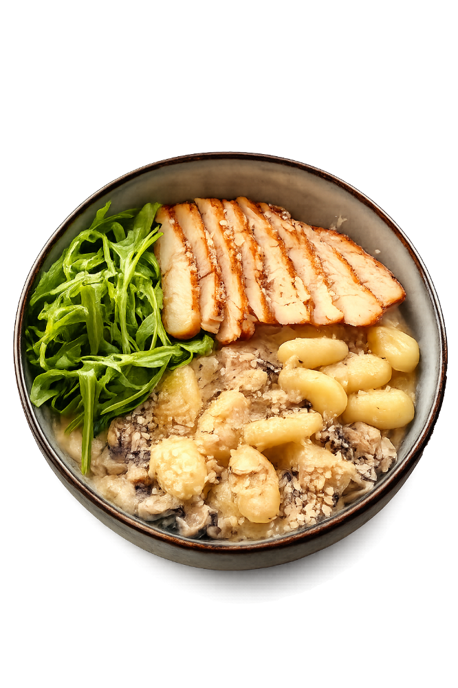 Ньокі з куркою та грибами / Gnocchi with chiken and mushrooms