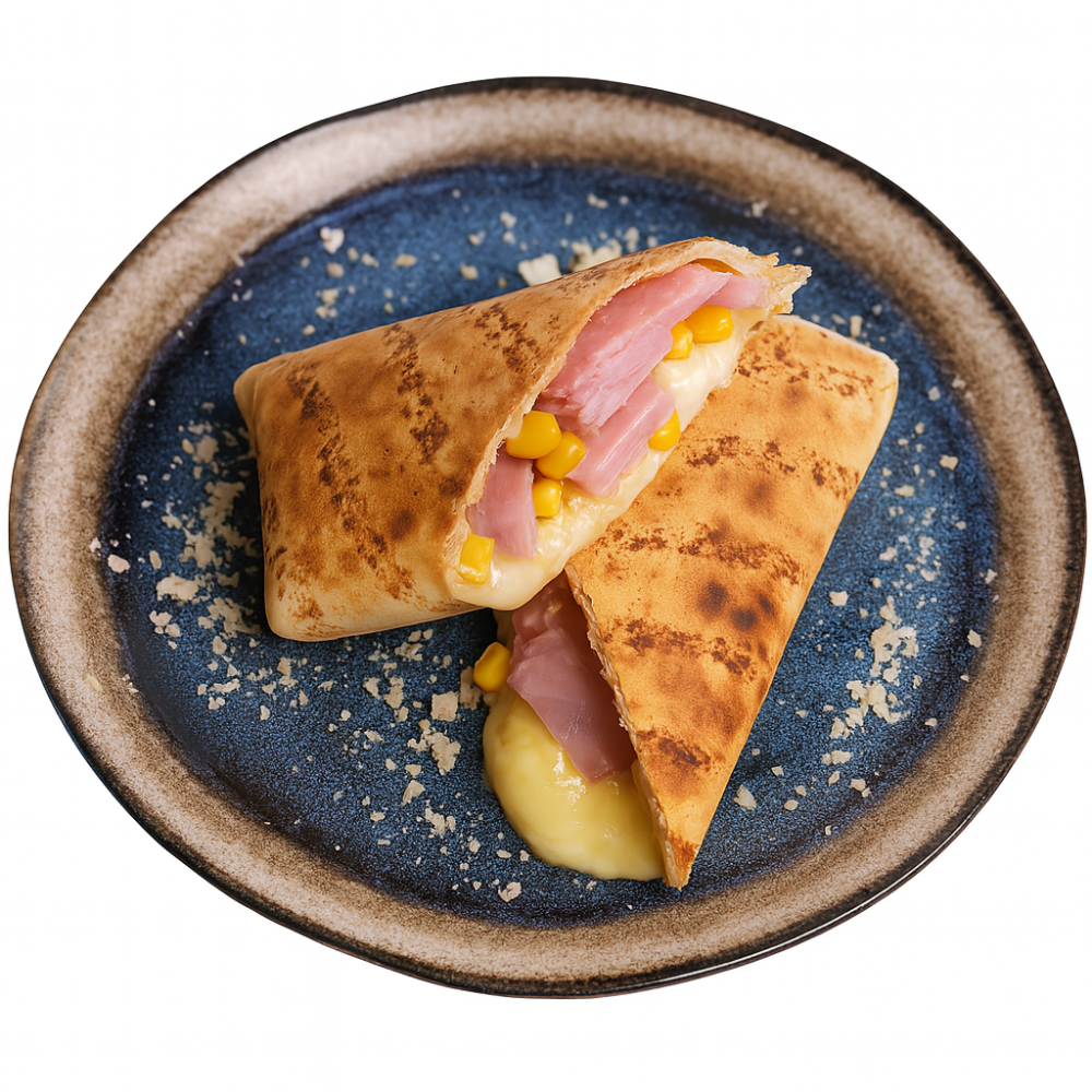 Тортилія з шинкою та кукурудзою / Tortilla with ham,mozzarella and corn