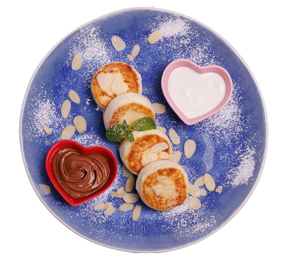 Сирники з нутелою та йогуртом / Cheese pancake with nutella