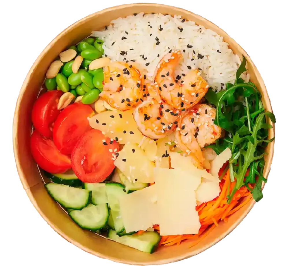 Боул з креветками та пармезаном / Shrimp & Parmesan Bowl