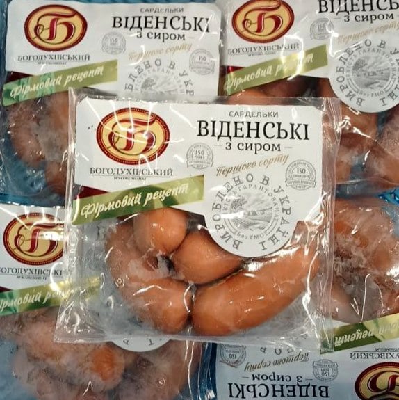 Богодухівський КМ, Сардельки віденські з сиром 1с газ