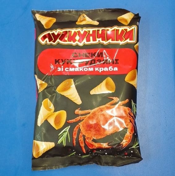 Лускунчики Снеки кукур. зі смак. Крабів (Уко Снек), 130г