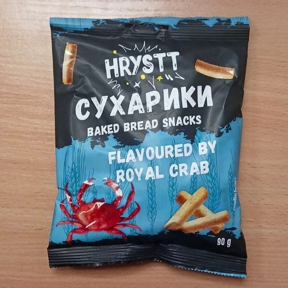 ТМ HRYSTT Сухарики пшенично-житні зі смаком КРАБА (Юніон) 90г