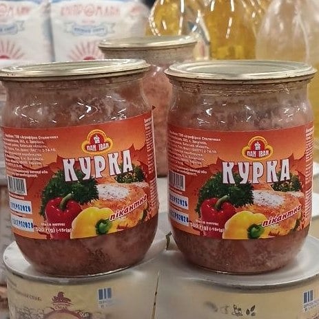 Пан Іван м'ясо Курка пікантна скло (Снегур) 500г
