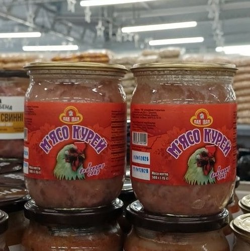 Пан Іван м'ясо курей тушковане в власному соку (Снегур) 500г