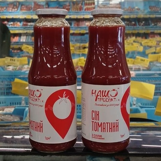 Наш продукт, СІК Томатний з сіллю скло (Чумаченко),1л