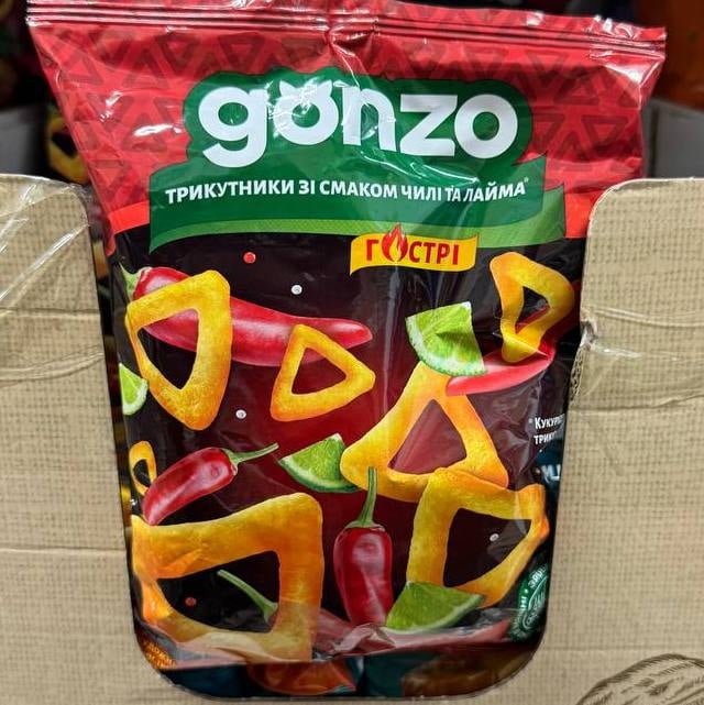 Кукурудзяні трикутники, Чілі-лайм, Gonzo, 40г