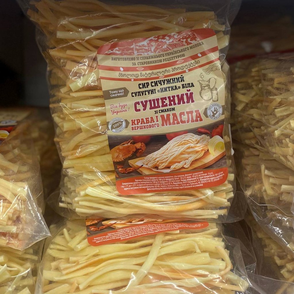 Сир сушений нитка зі смаком Крабу, ( Наум)  0.5кг