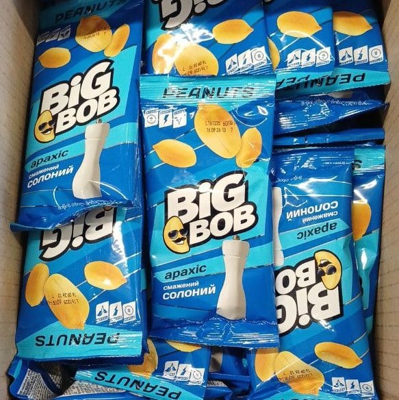 Арахіс смажений солоний TM BIG BOB (До Бочкового), 60г