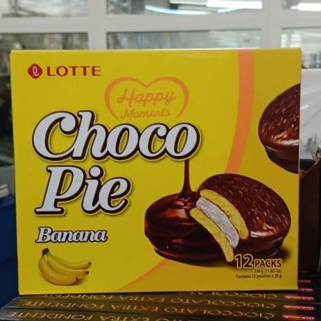 LOTTE, Печиво шоколадне CHOCO PIE зі смаком банану (Павловський, Павліш), 336г