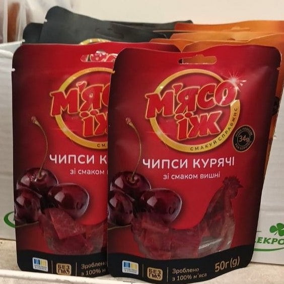М'ясо їж Чіпси курячі зі смаком вишня ( Інвайт Фуд ), 50г