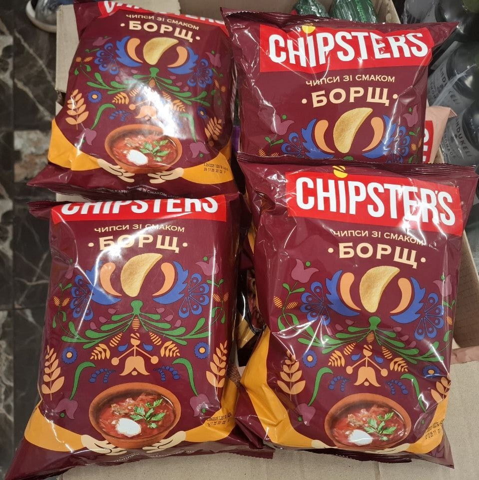 Чіпси картопляні зі смаком  "Борщ" TM Chipster's (До бочкового) 100г
